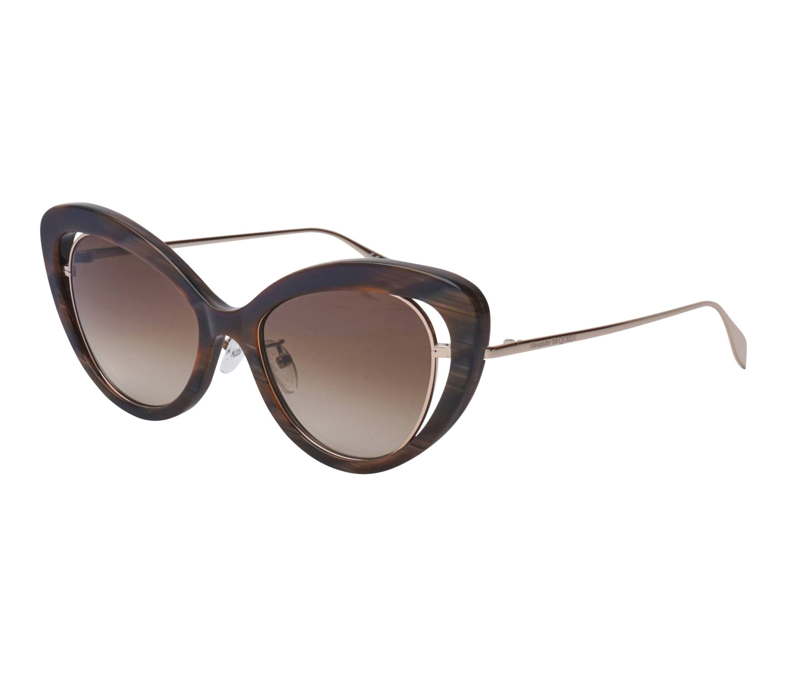 Alexander McQueen AM-0223-S 003 53-19 Marrón  Oro vista de perfil