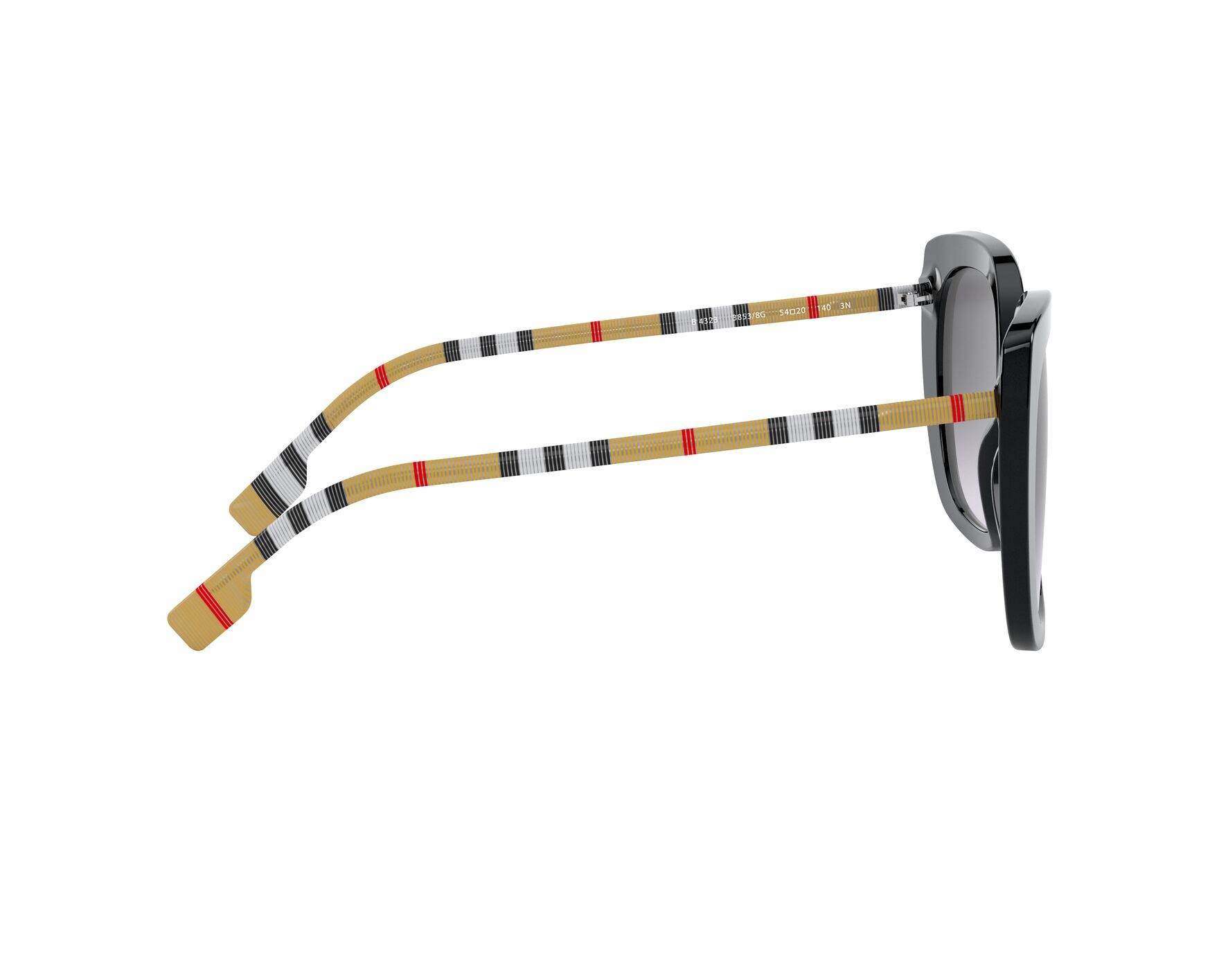 Burberry BE-4323 38538G 54-20 Negra Check Vista de 360 grados 10
