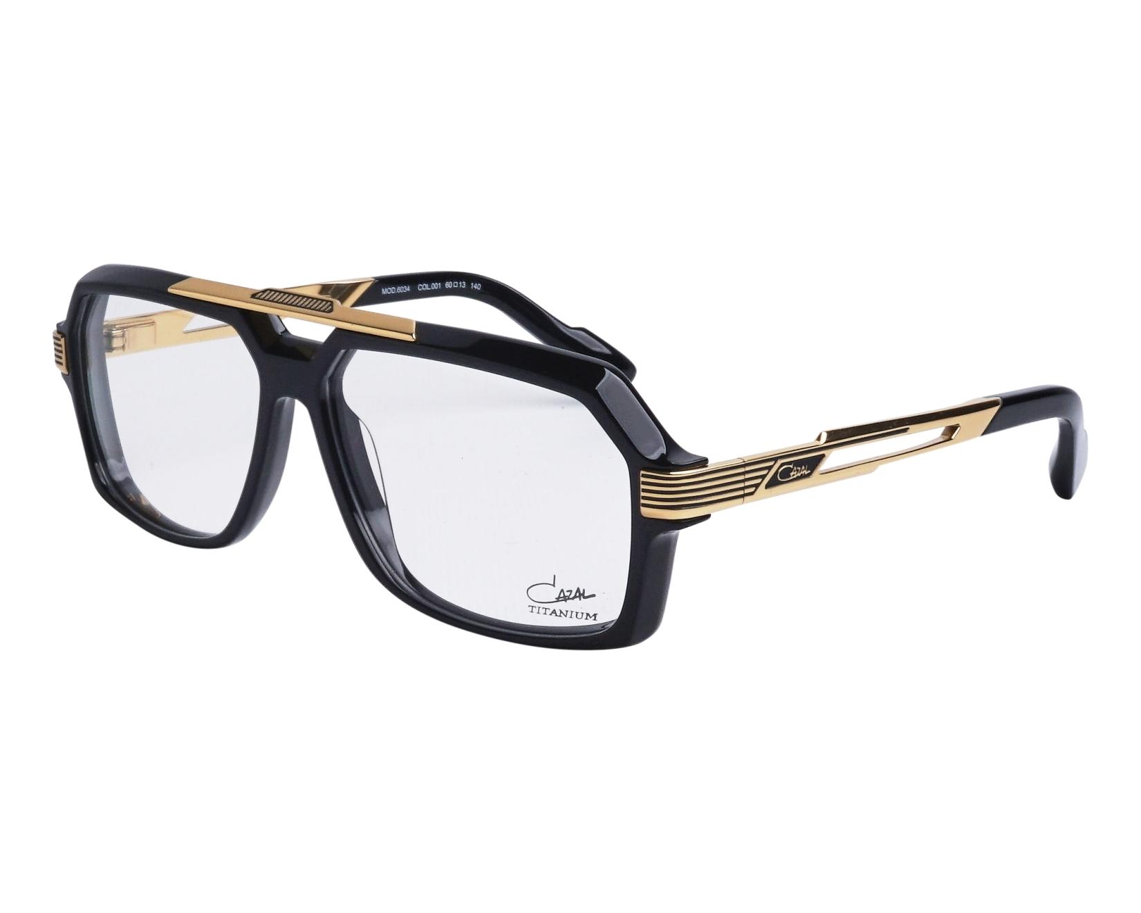 Cazal 6034 001 60-13 Negra Oro vista de perfil