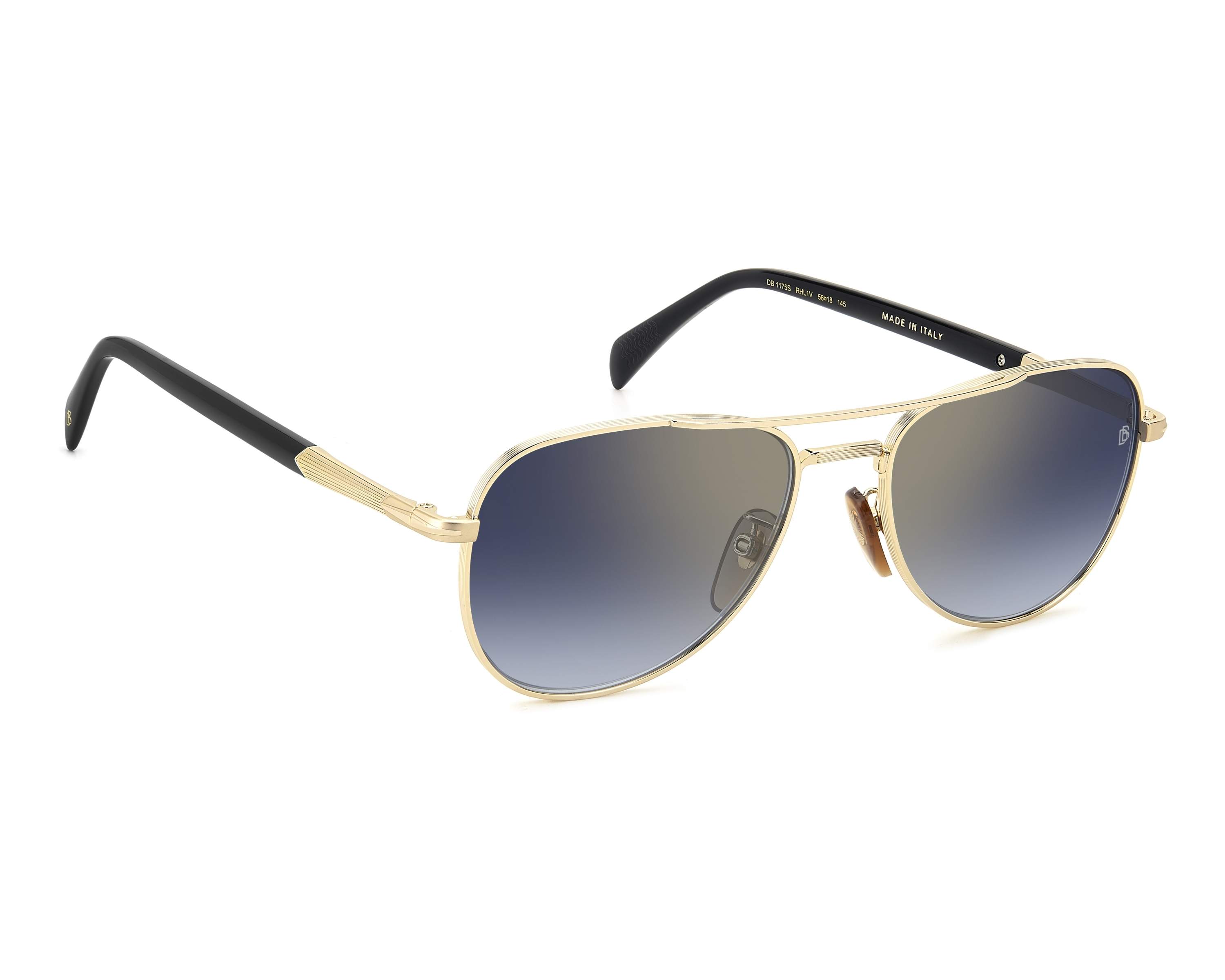David Beckham DB-1175-S RHL/1V 56-18 Gold Black Vista de 360 grados 2
