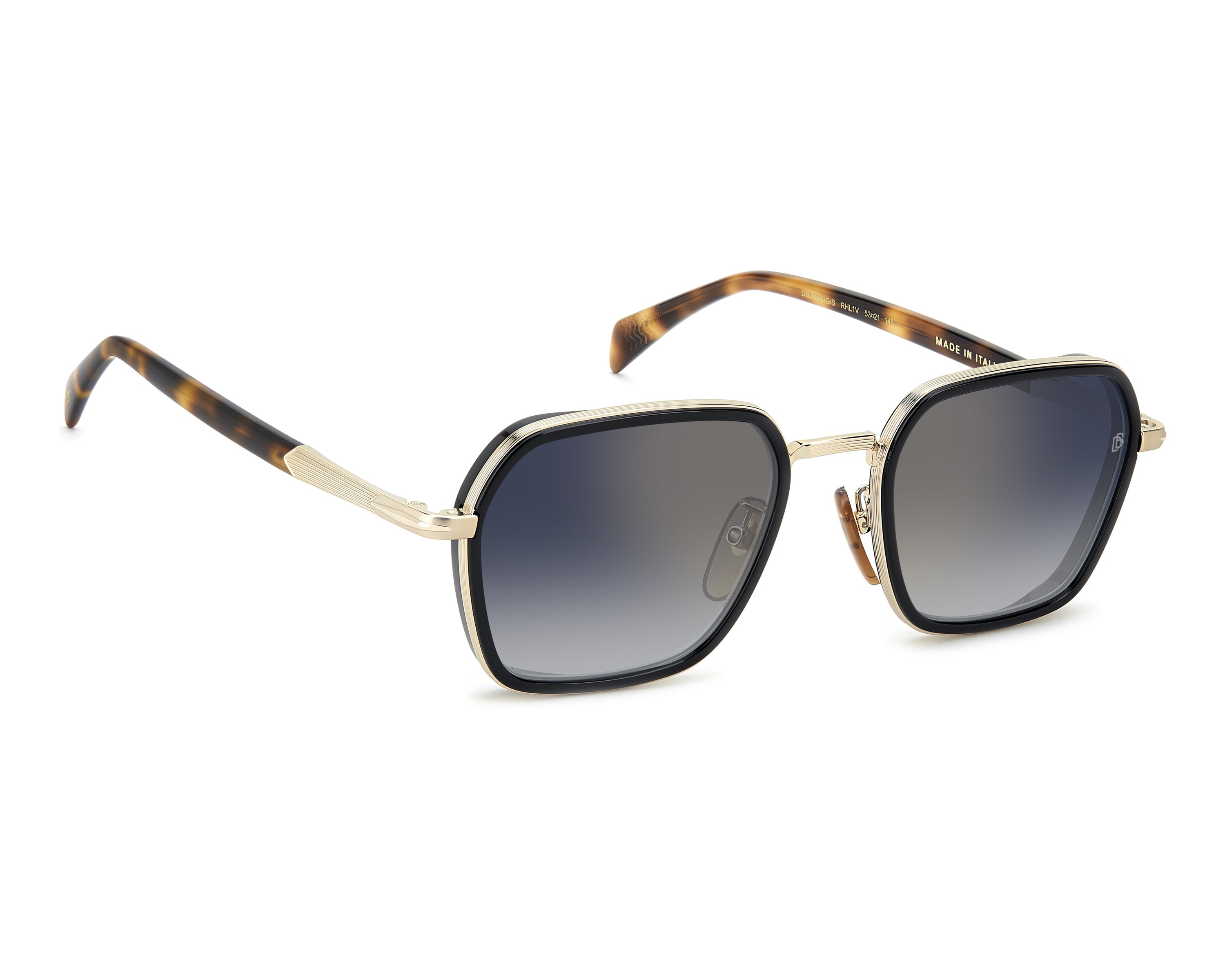 David Beckham DB-1194-G-S RHL/1V 53-21 Oro Negro Vista de 360 grados 2