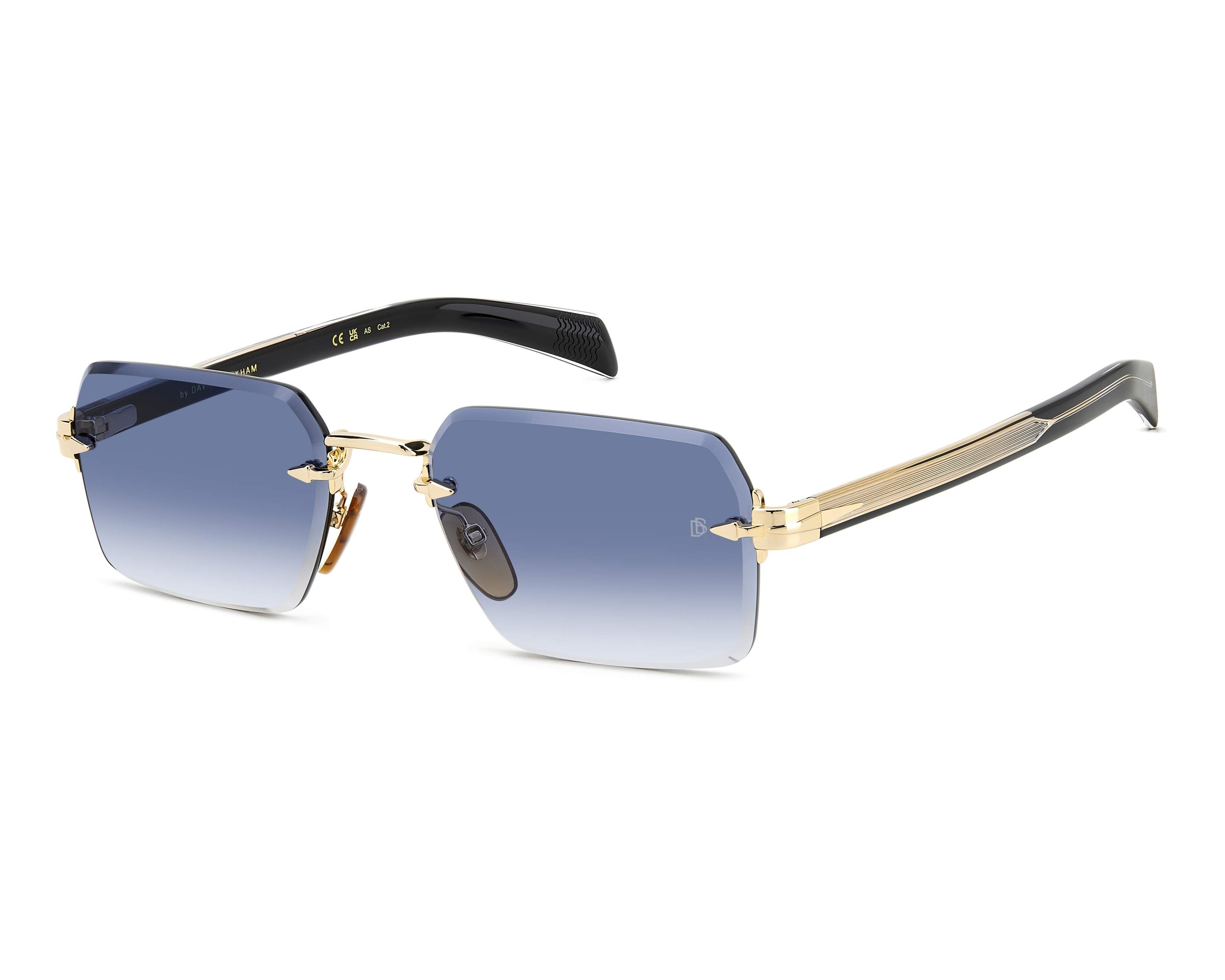 David Beckham DB-7109-S RHL08 56-20 Oro Negro Vista de 360 grados 1