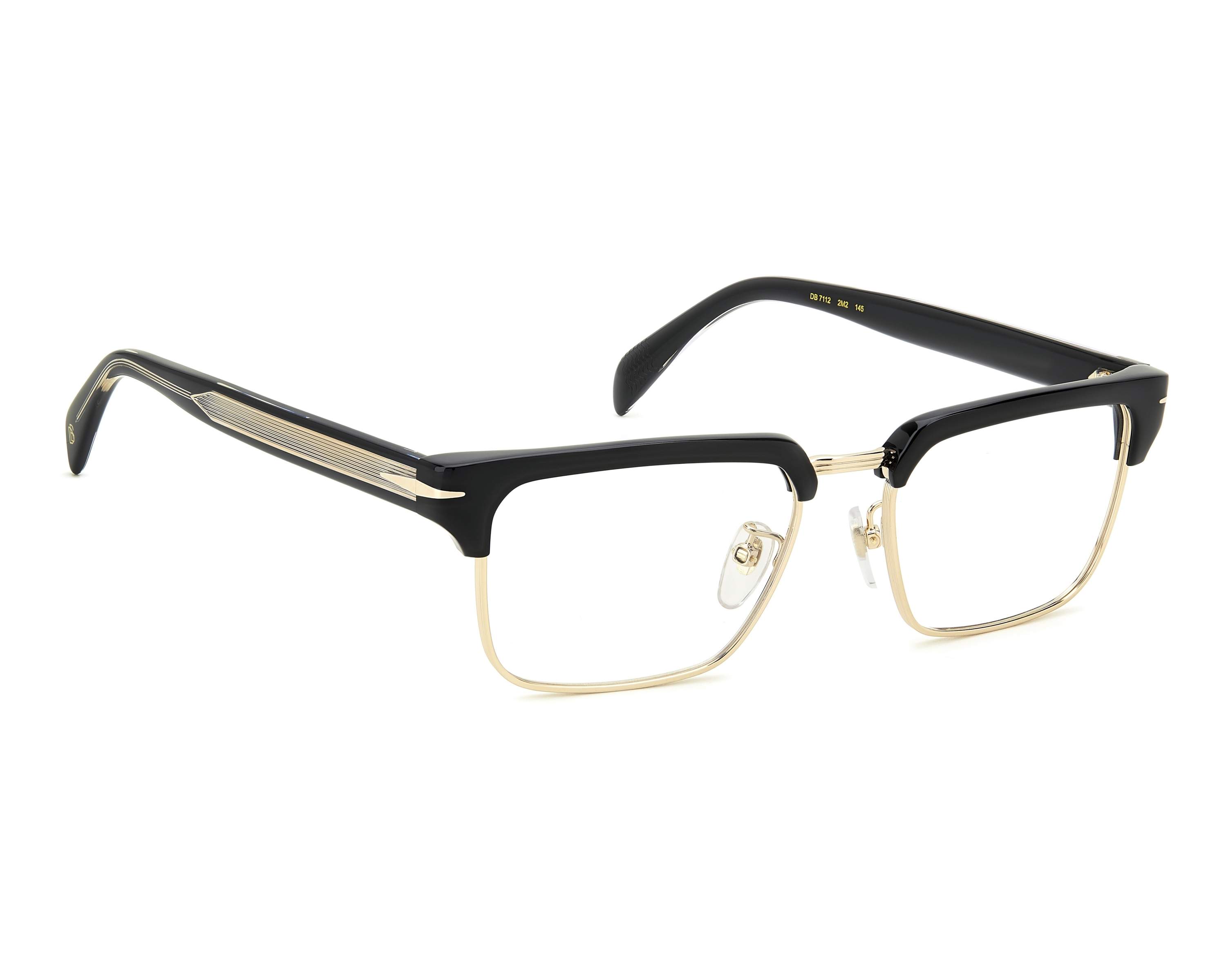 Lunettes De Vue David Beckham DB 7128 2M2 - Couleur Noir Or - Monture 56/18/150 - Homme - Neuf Avec étiquettes