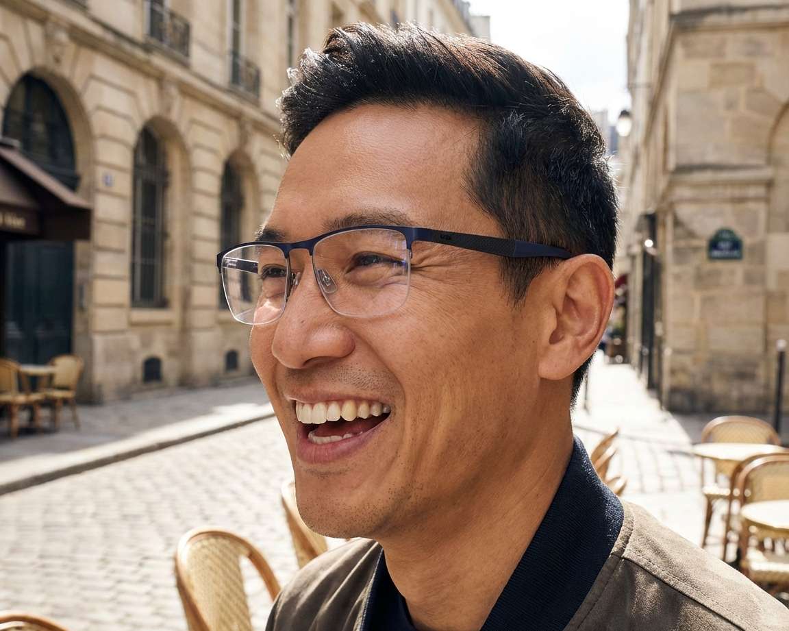 Hugo Boss BOSS-1487 KU0 58-20 Blue Ruthen Vista de 360 grados 5