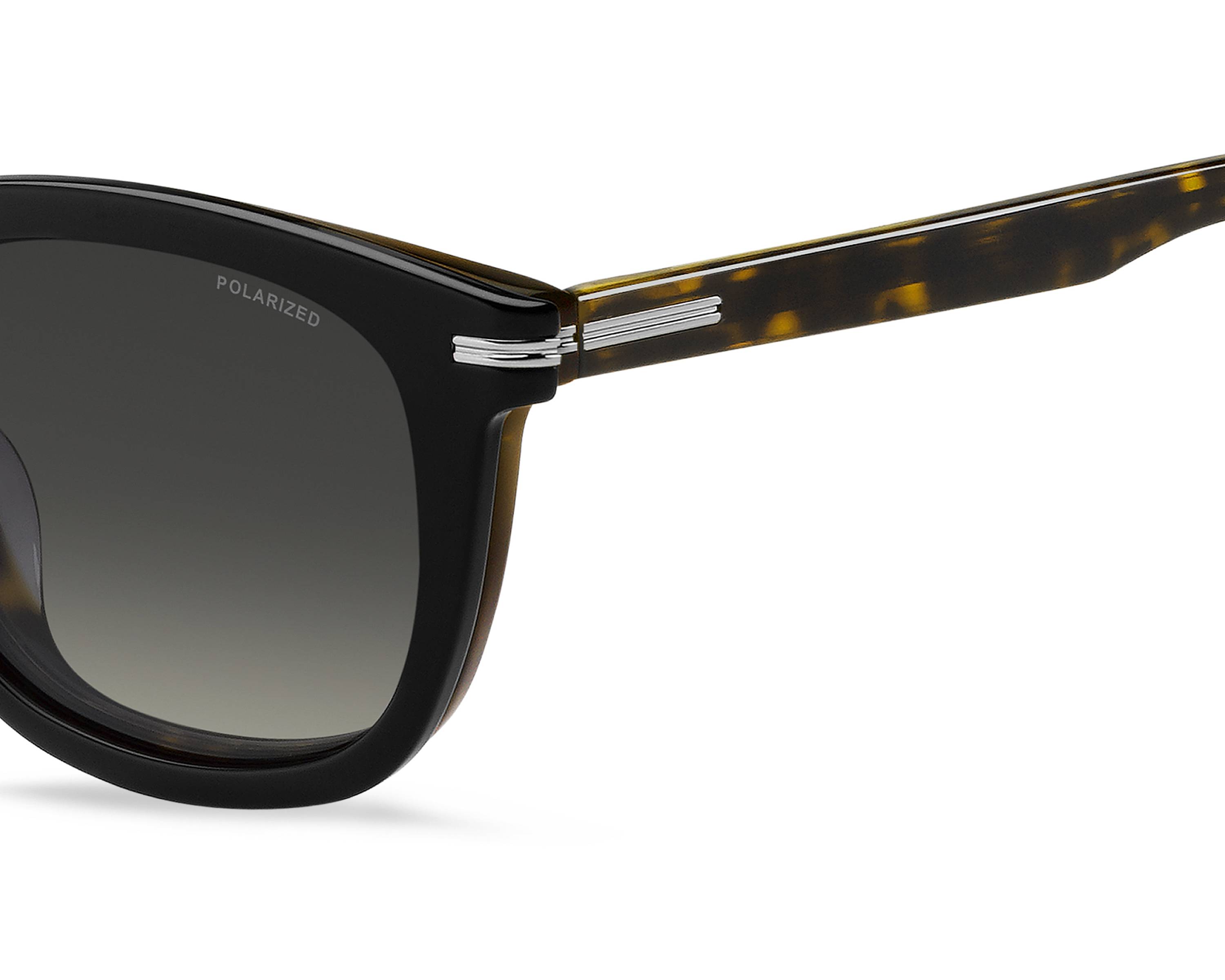 Lunettes De Soleil HUGO BOSS BOSS 1725 - Monture Noire Rayée Blanche, Taille 51/21/145, Neuf