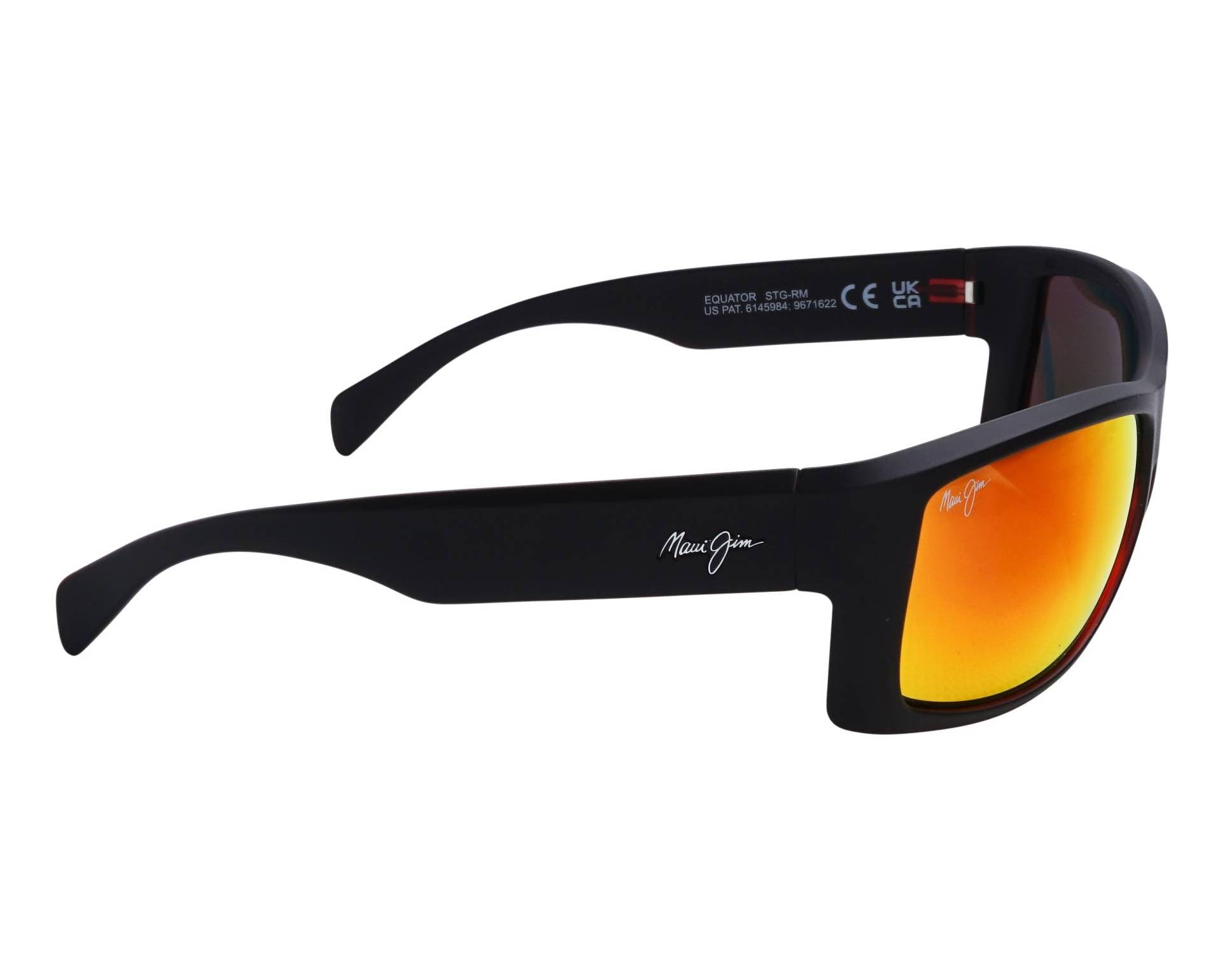 Maui Jim MJ848 RM848-04 64-17 Noir Rouge vista lateral