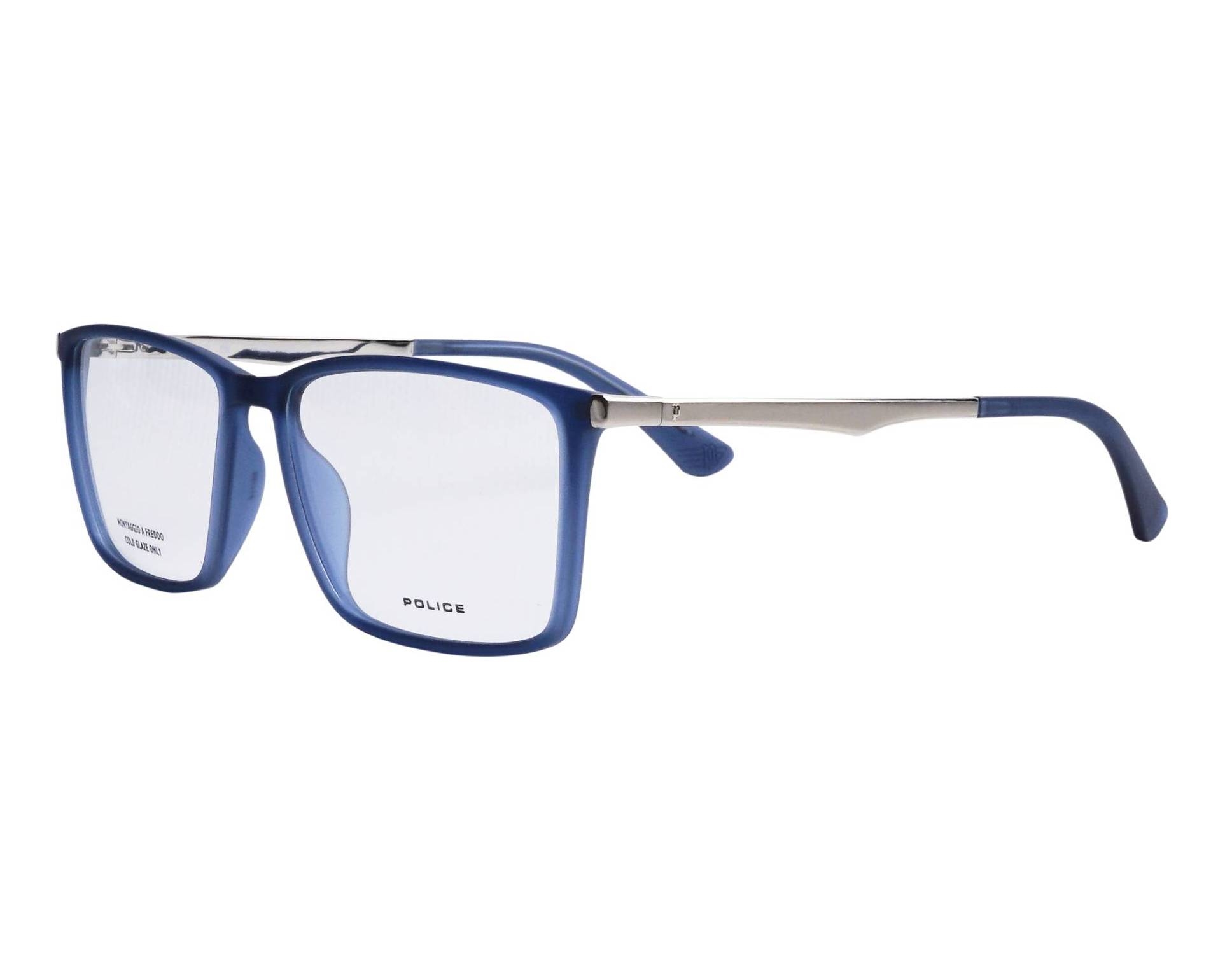 POLICE OPTICAL VPLG70 Eyeglasses TRANSPARENT-BLUE-AGQM 56mm Police Glasses VPLN-17 06NA main image 3