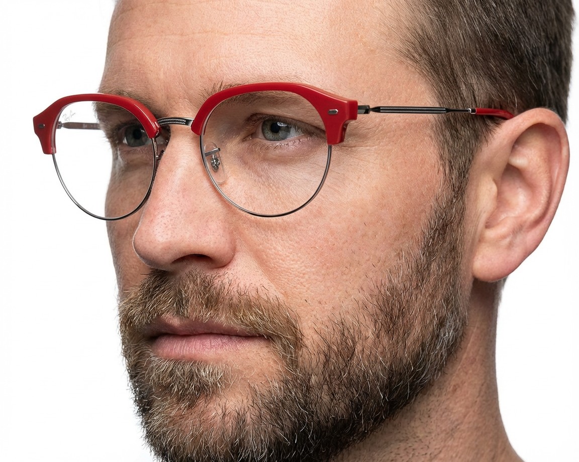 Ray-Ban RX7229 8323 53-20 Rojo  Vista de 360 grados 10