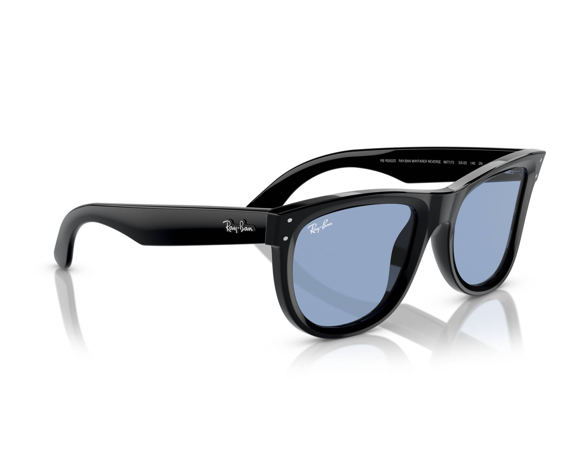 Ray-Ban RBR0502S 667772 53-20 Negra  Vista de 360 grados 1