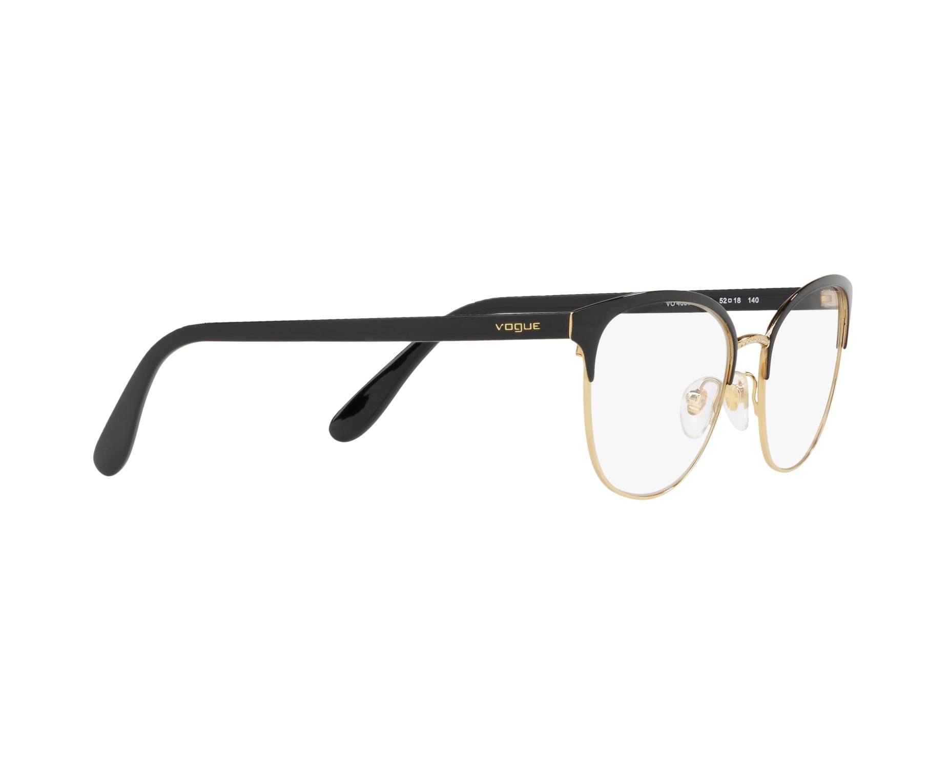 Monture De Lunettes Vogue VO4088 - Noir Et Doré, Taille 352, Neuve Avec étiquettes, Optique Femme